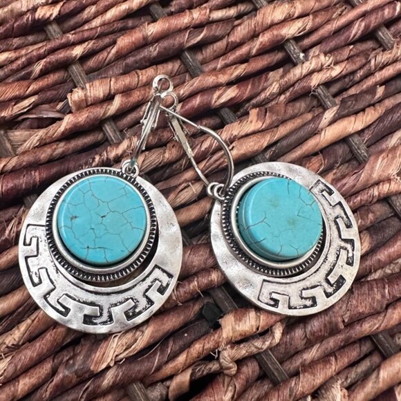 Silver and Turquoise Silpada Earrings - Picture 2 of 2